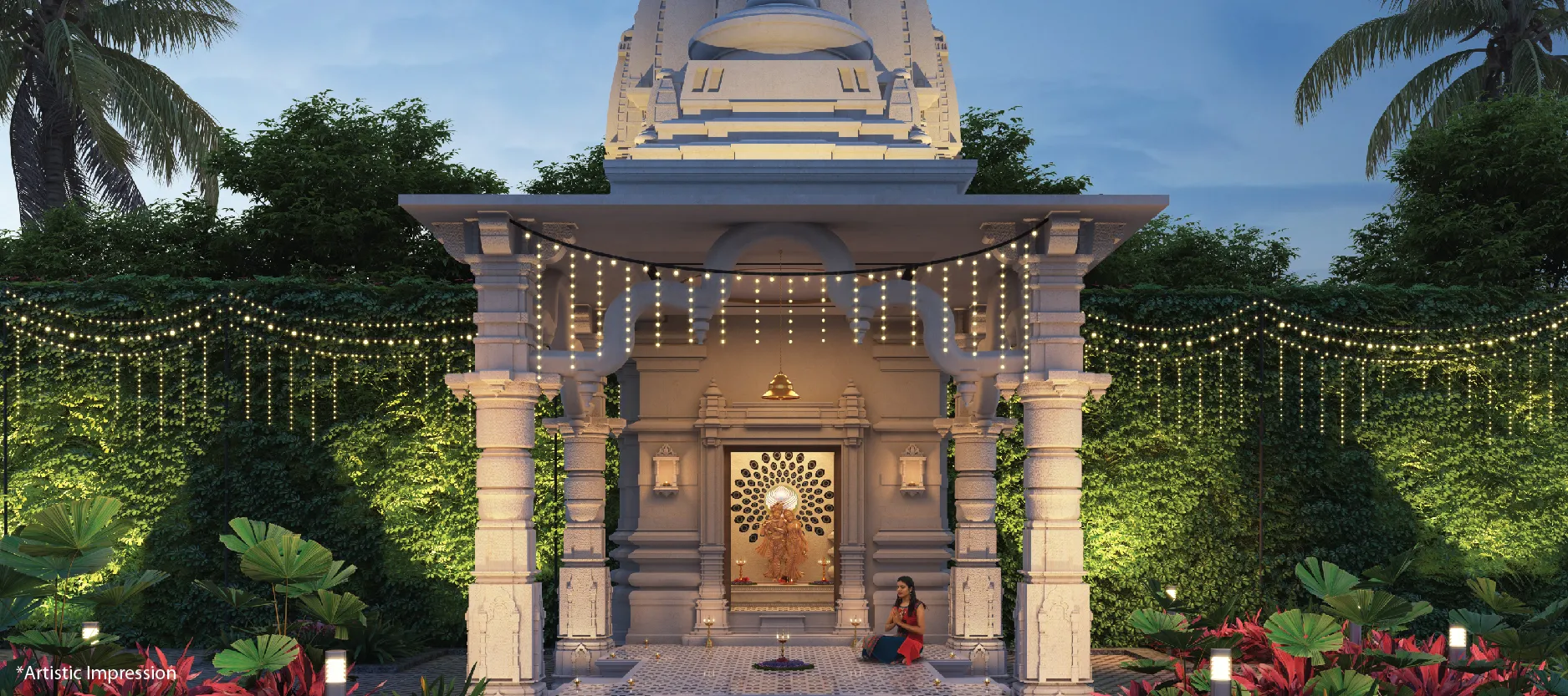 Temple Plaza with Seating
